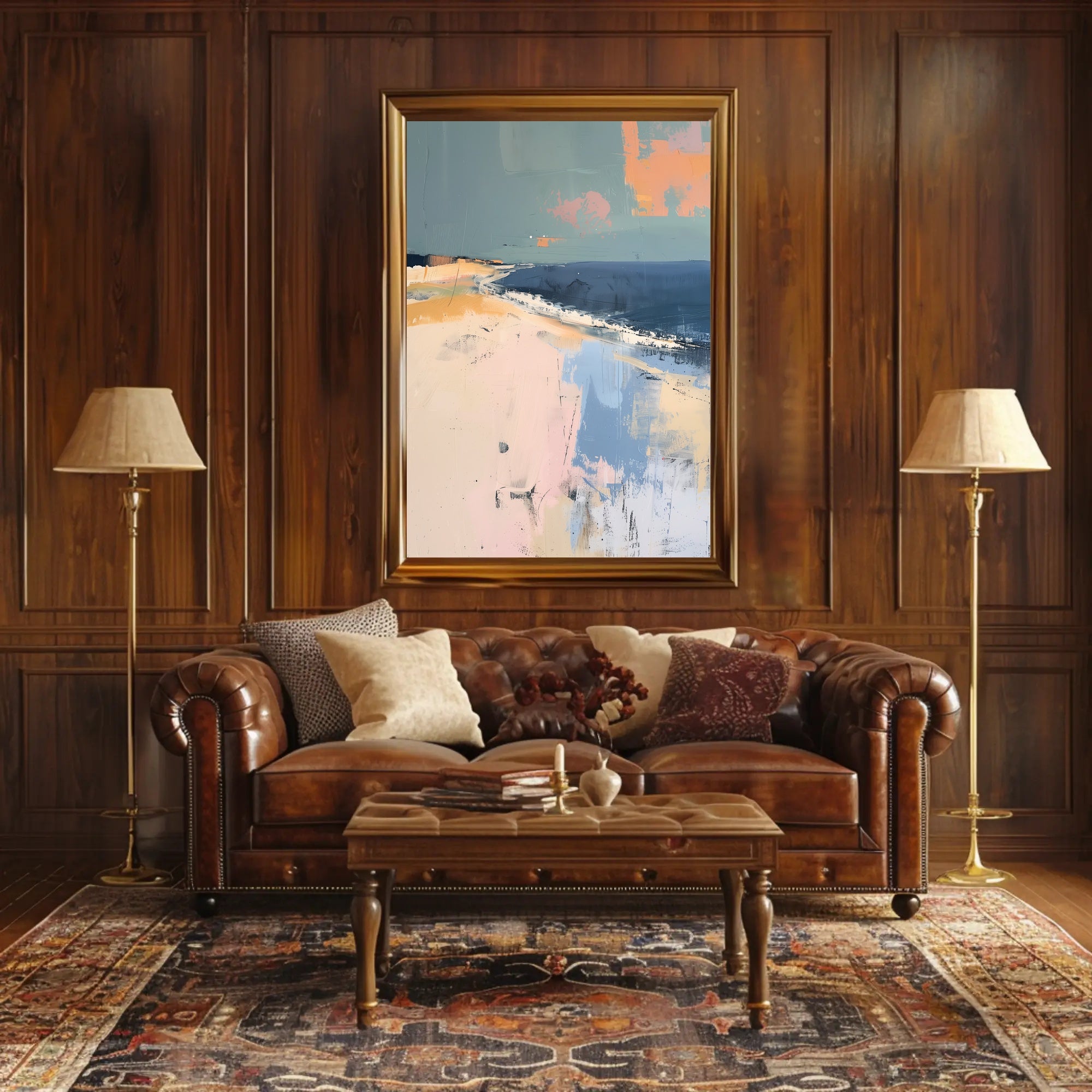 Serene Pastel Abstract Seascape Art Print - Abstract Poster PosterGoat