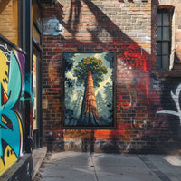 Serene Red Tree Scenic Art Poster PosterGoat