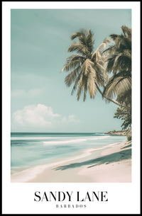 Serene Sandy Lane Beach Travel Poster PosterGoat
