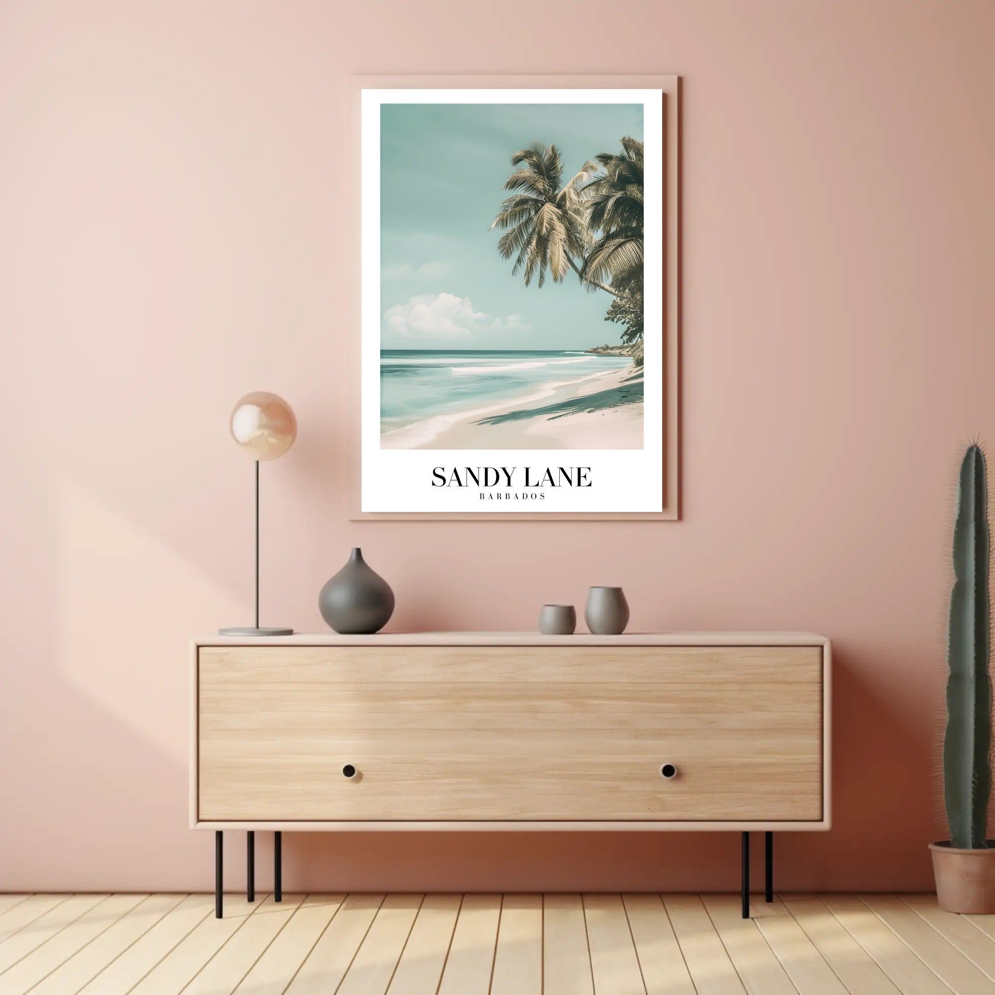 Serene Sandy Lane Beach Travel Poster PosterGoat