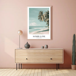 Serene Sandy Lane Beach Travel Poster PosterGoat