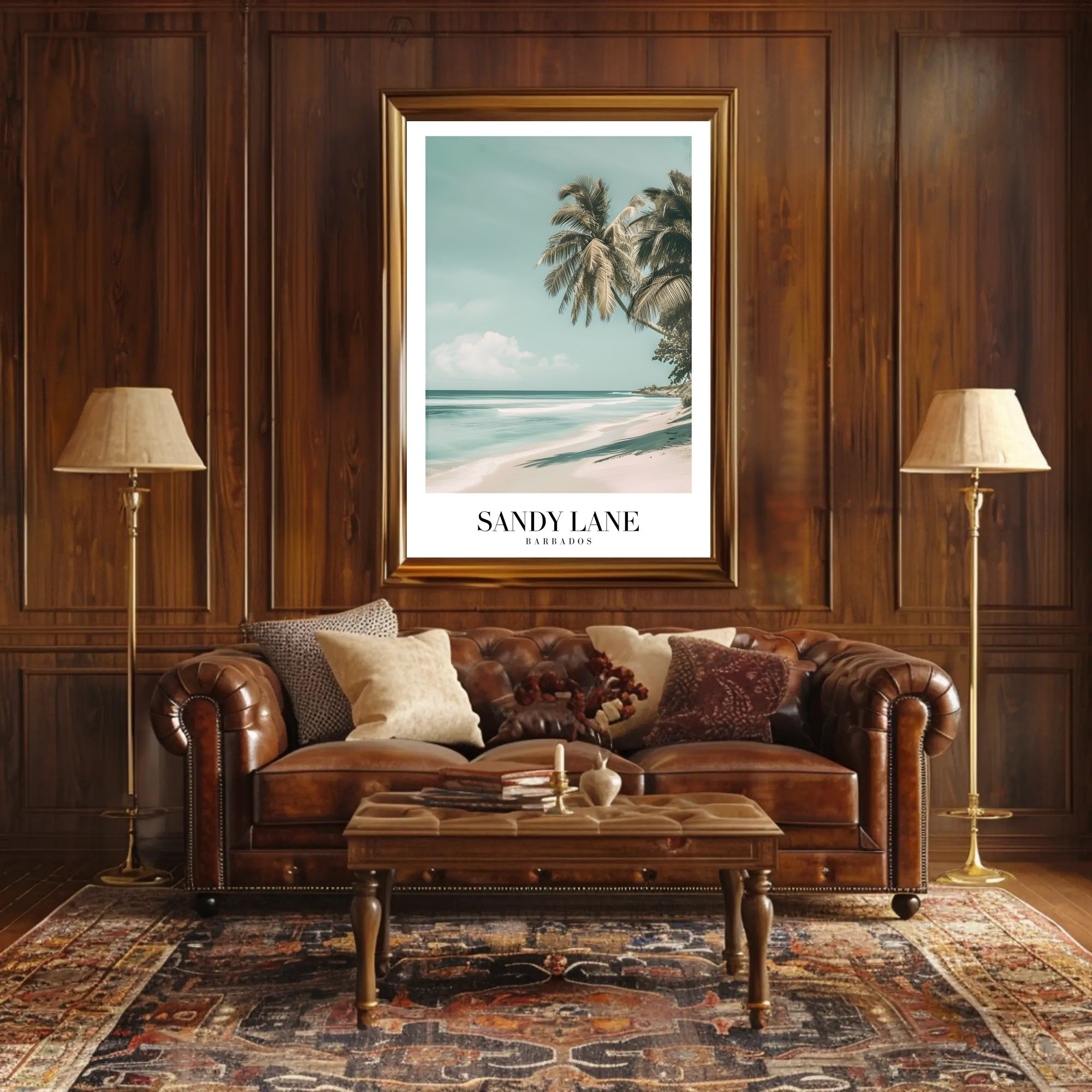 Serene Sandy Lane Beach Travel Poster PosterGoat