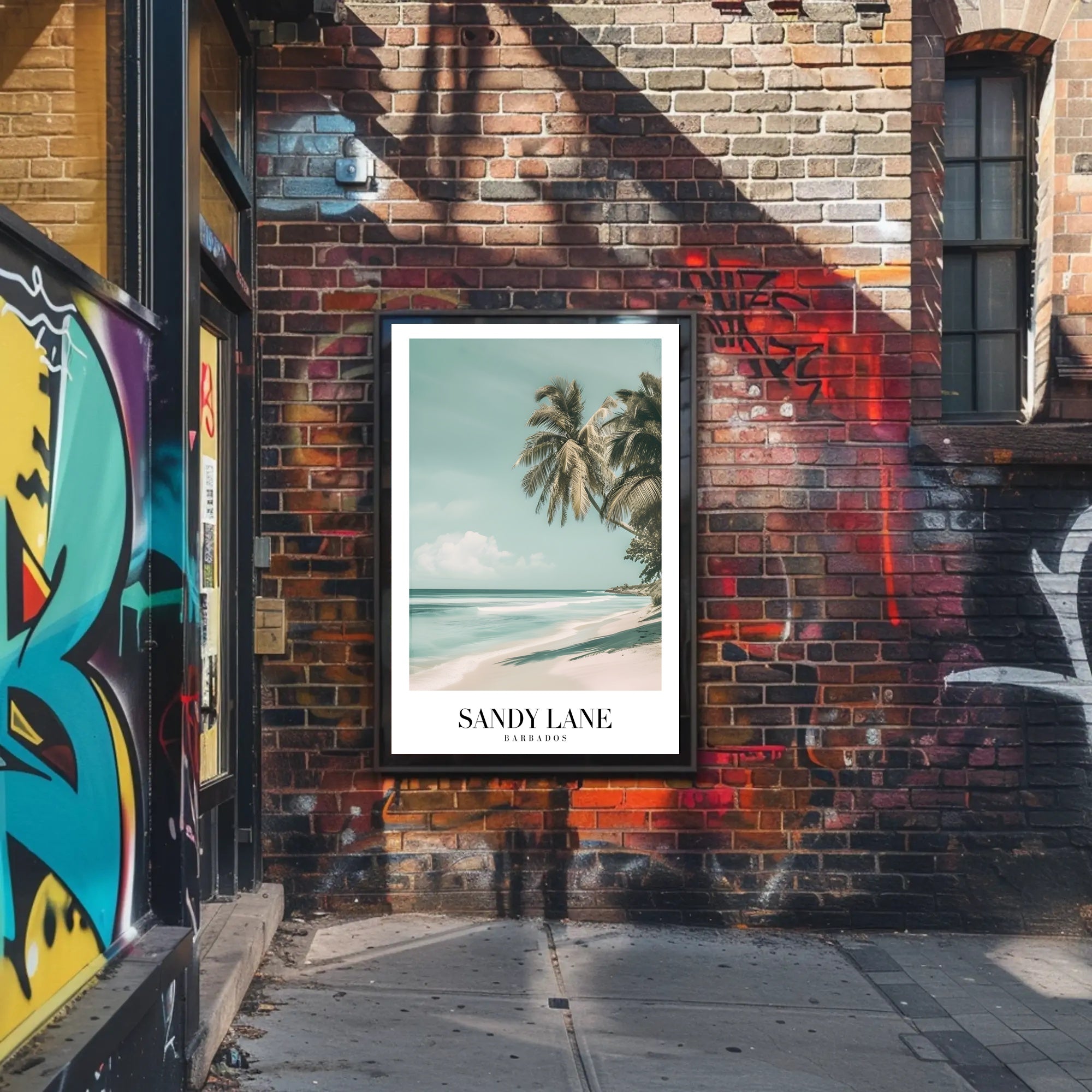 Serene Sandy Lane Beach Travel Poster PosterGoat