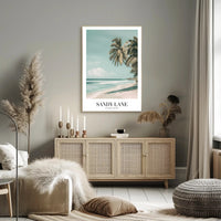 Serene Sandy Lane Beach Travel Poster PosterGoat