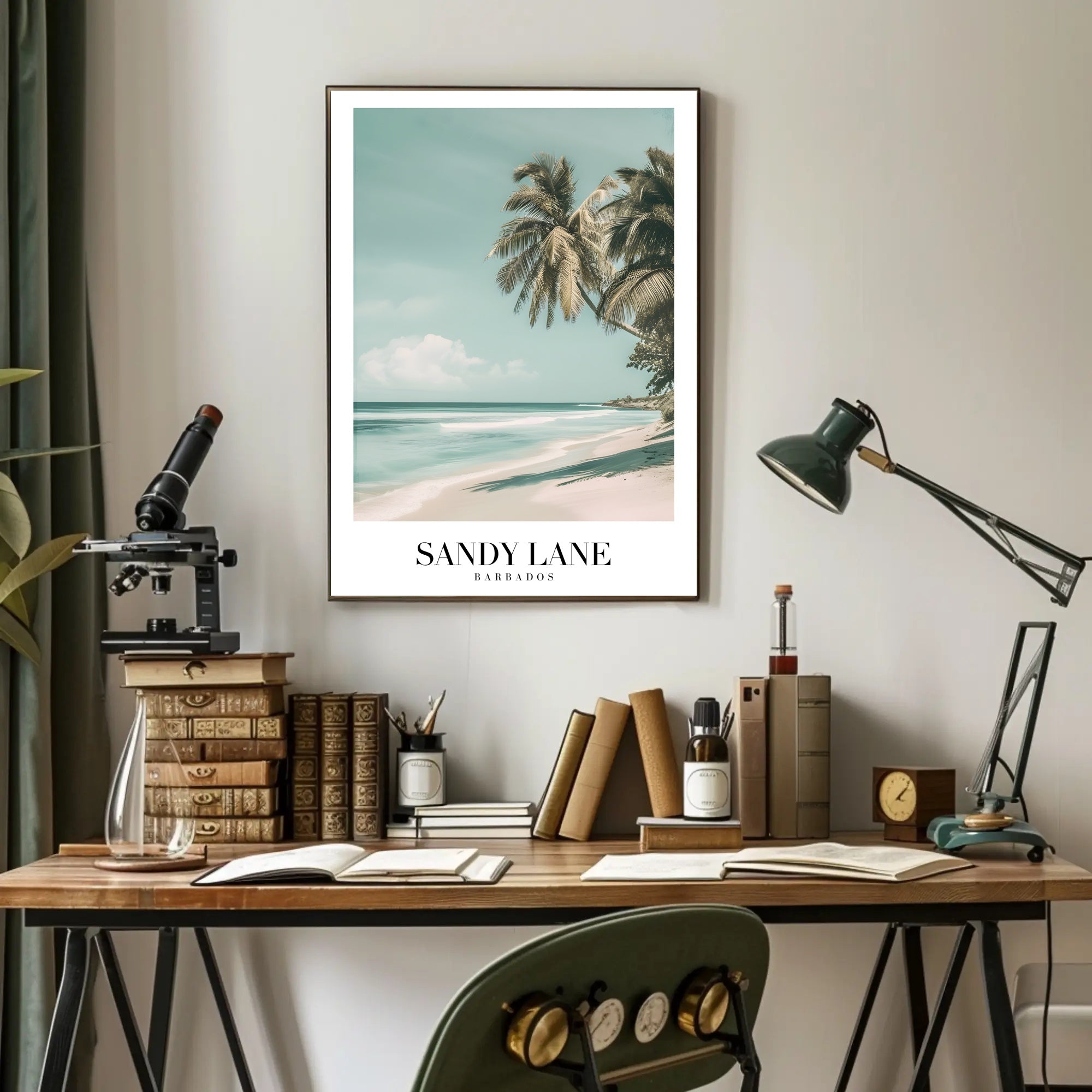 Serene Sandy Lane Beach Travel Poster PosterGoat