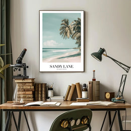 Serene Sandy Lane Beach Travel Poster PosterGoat