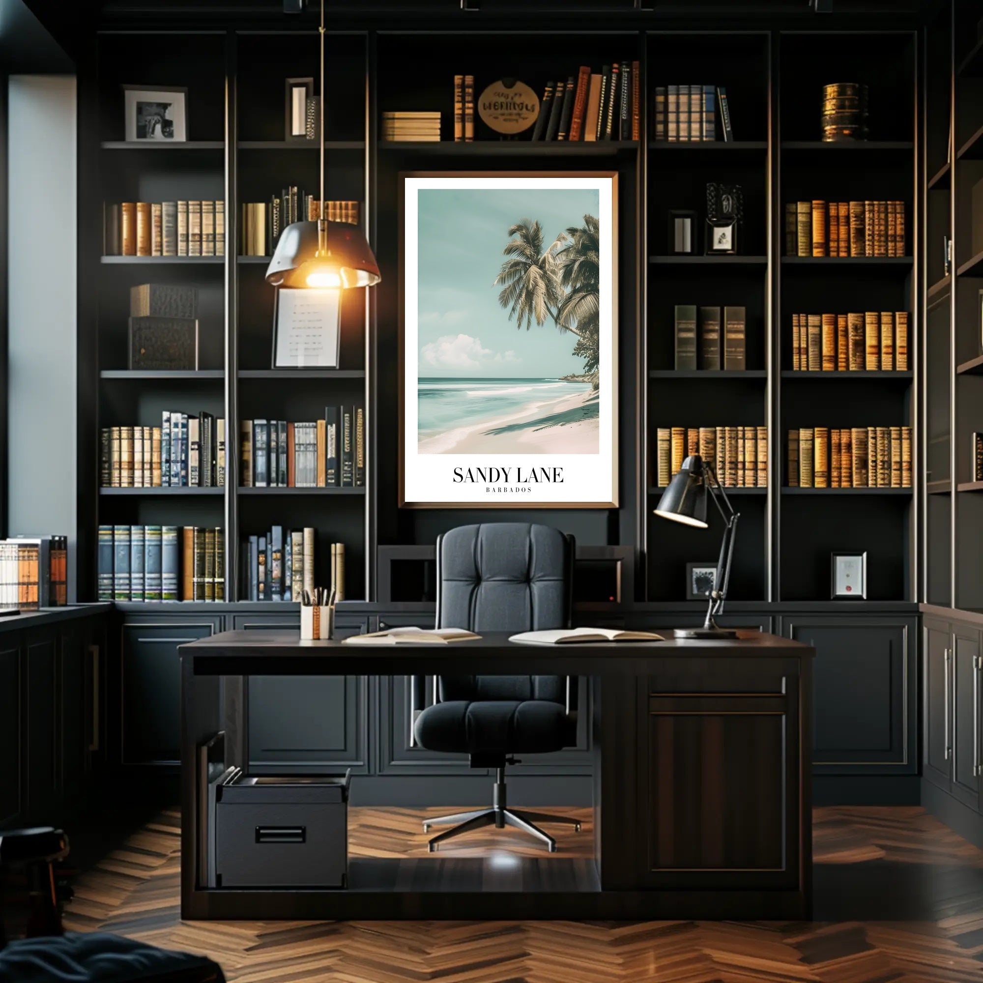 Serene Sandy Lane Beach Travel Poster PosterGoat