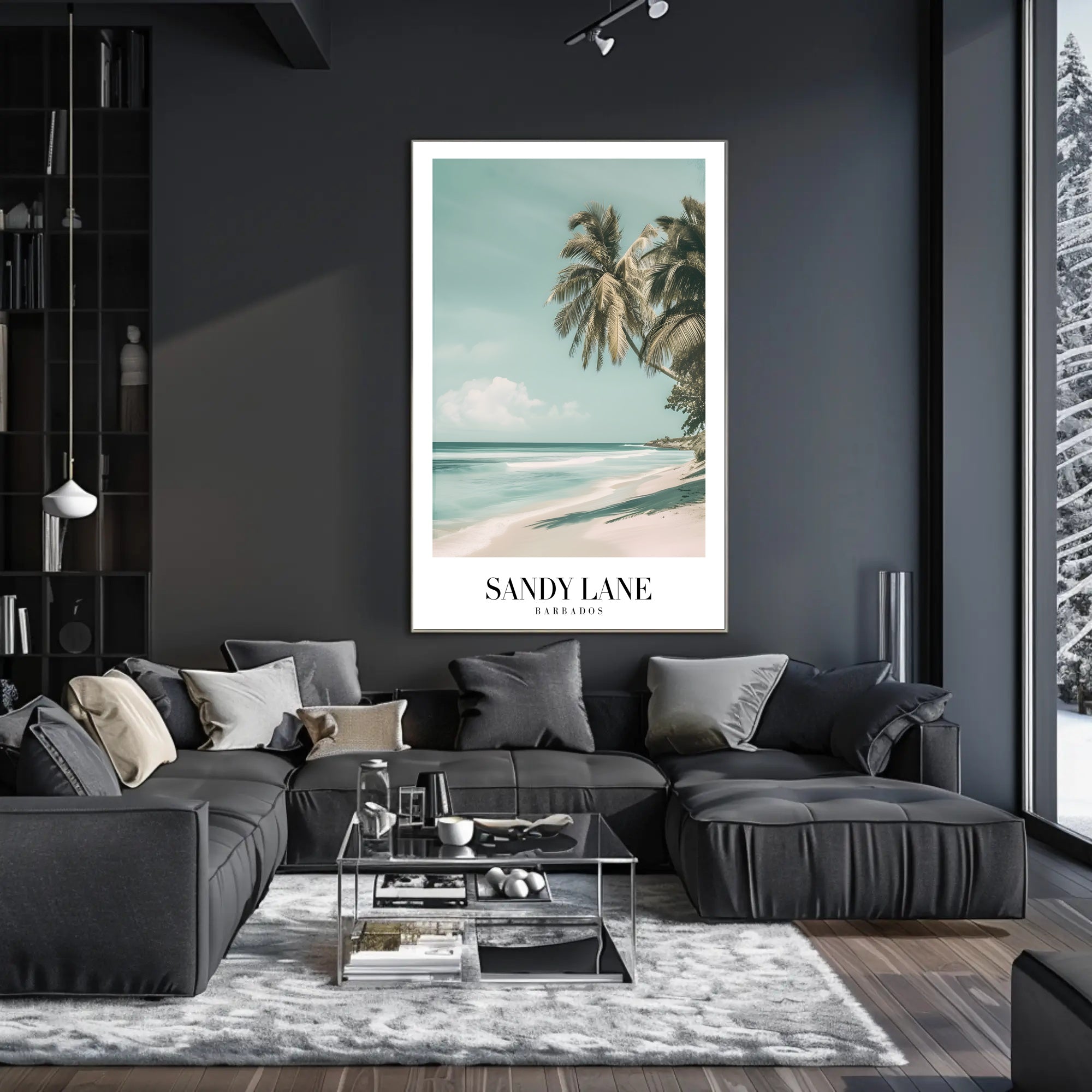 Serene Sandy Lane Beach Travel Poster PosterGoat