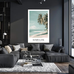 Serene Sandy Lane Beach Travel Poster PosterGoat