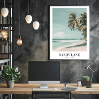 Serene Sandy Lane Beach Travel Poster PosterGoat