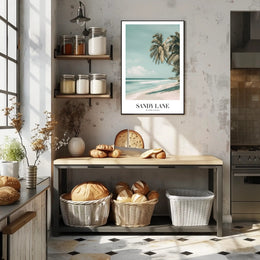 Serene Sandy Lane Beach Travel Poster PosterGoat