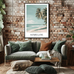 Serene Sandy Lane Beach Travel Poster PosterGoat