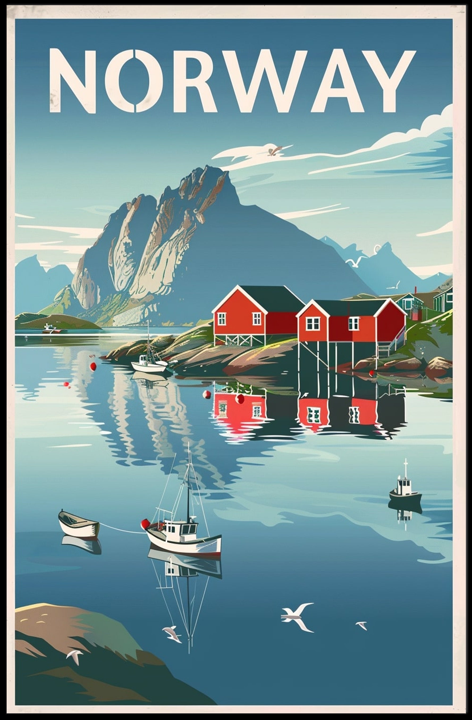 Serene Scandinavian Landscape Travel Poster PosterGoat