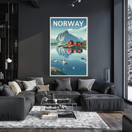 Serene Scandinavian Landscape Travel Poster PosterGoat