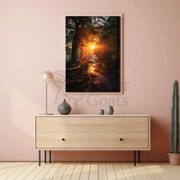 Serene Sunrise Forest Art Print National Park Poster PosterGoat