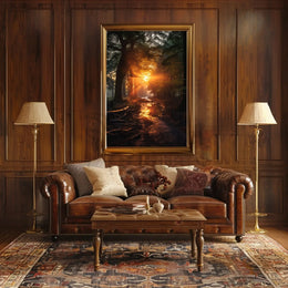 Serene Sunrise Forest Art Print National Park Poster PosterGoat