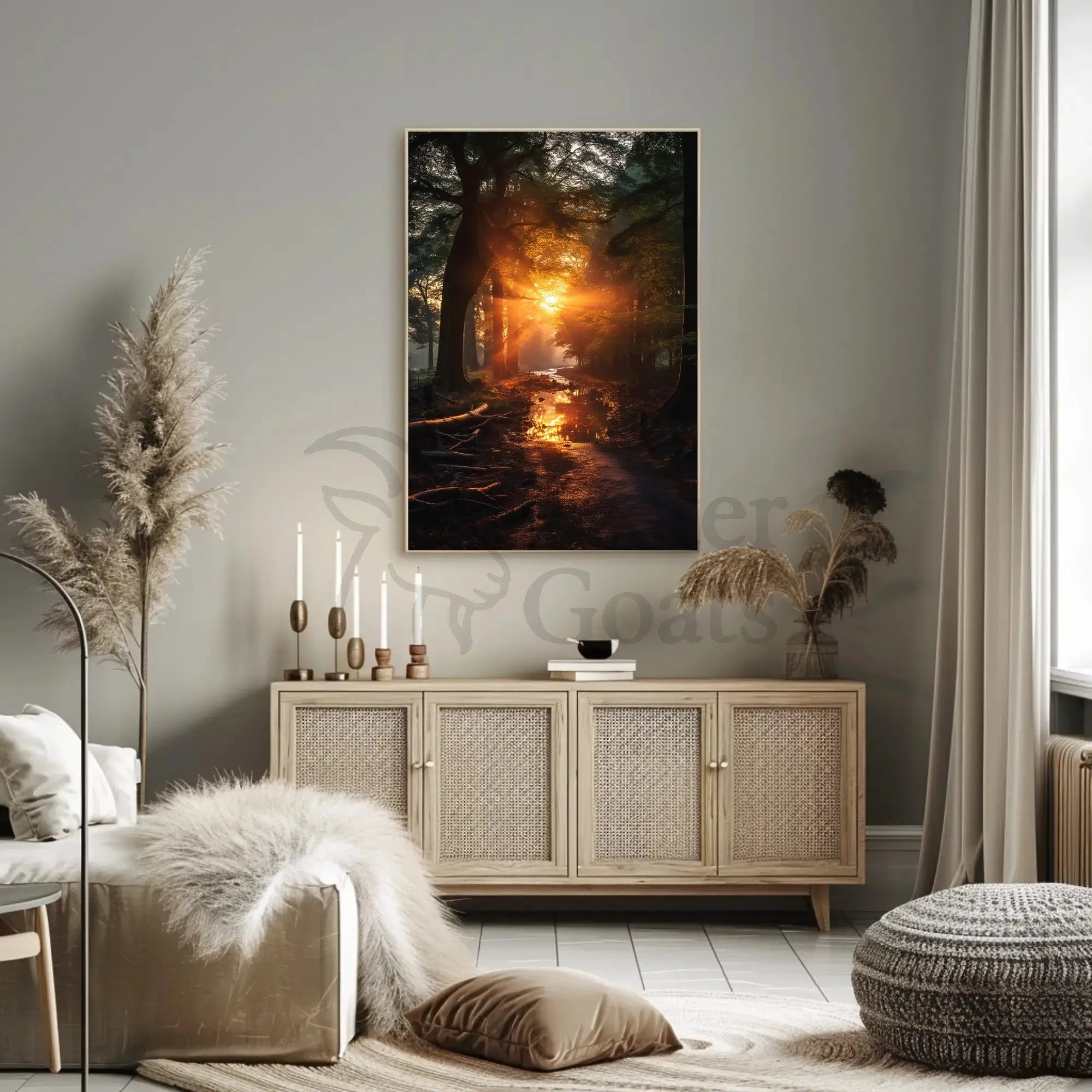 Serene Sunrise Forest Art Print National Park Poster PosterGoat