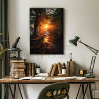Serene Sunrise Forest Art Print National Park Poster PosterGoat