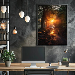Serene Sunrise Forest Art Print National Park Poster PosterGoat