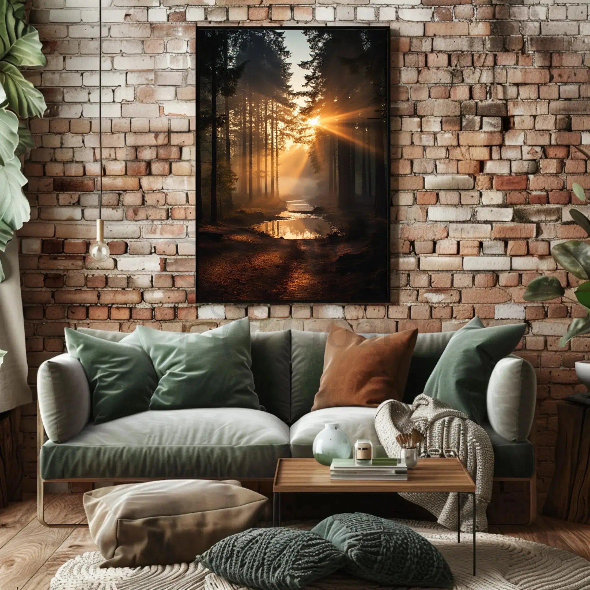 Serene Sunrise in Tranquil Forest National Park Poster PosterGoat