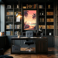 Serene Sunset Beach Scene - Travel Poster PosterGoat