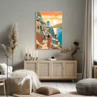 Serene Sunset Over Santorini Travel Poster PosterGoat