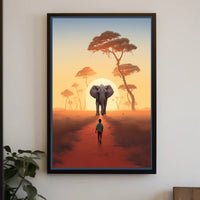 Serene Sunset in African Savanna Travel Poster PosterGoat