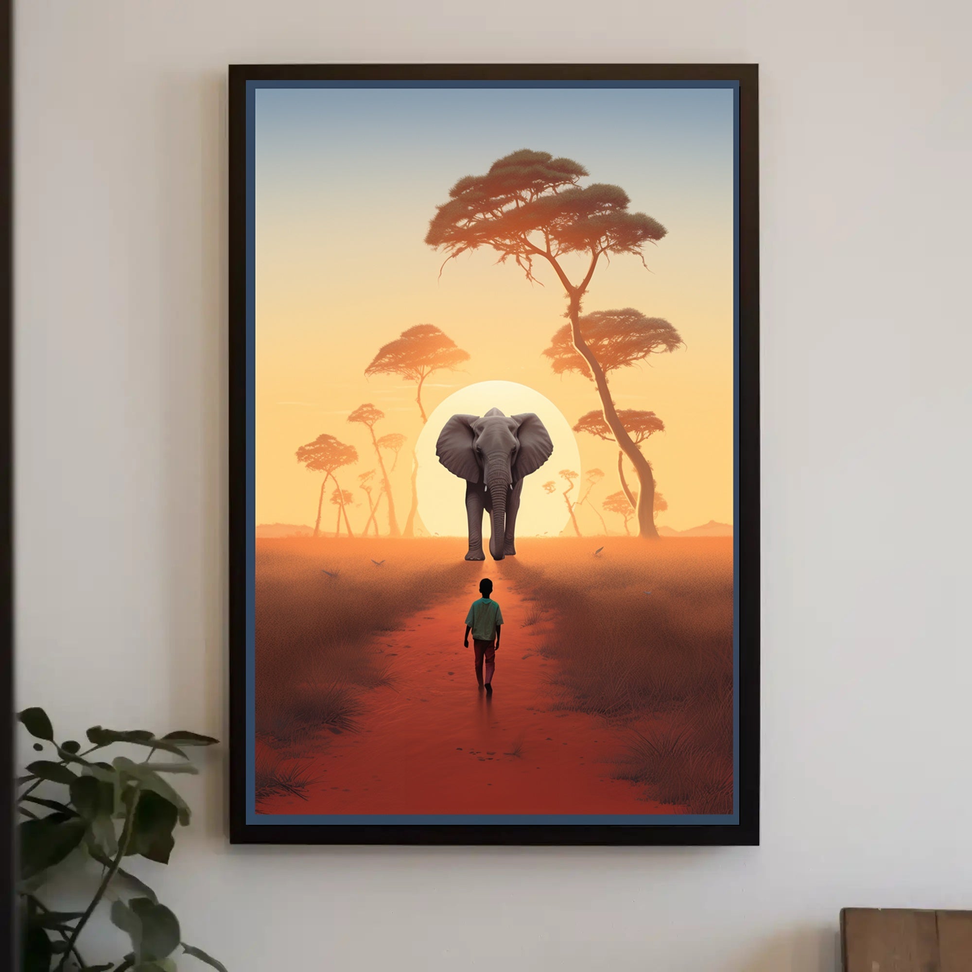 Serene Sunset in African Savanna Travel Poster PosterGoat
