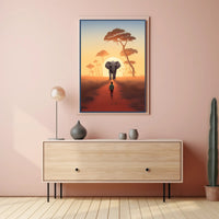 Serene Sunset in African Savanna Travel Poster PosterGoat
