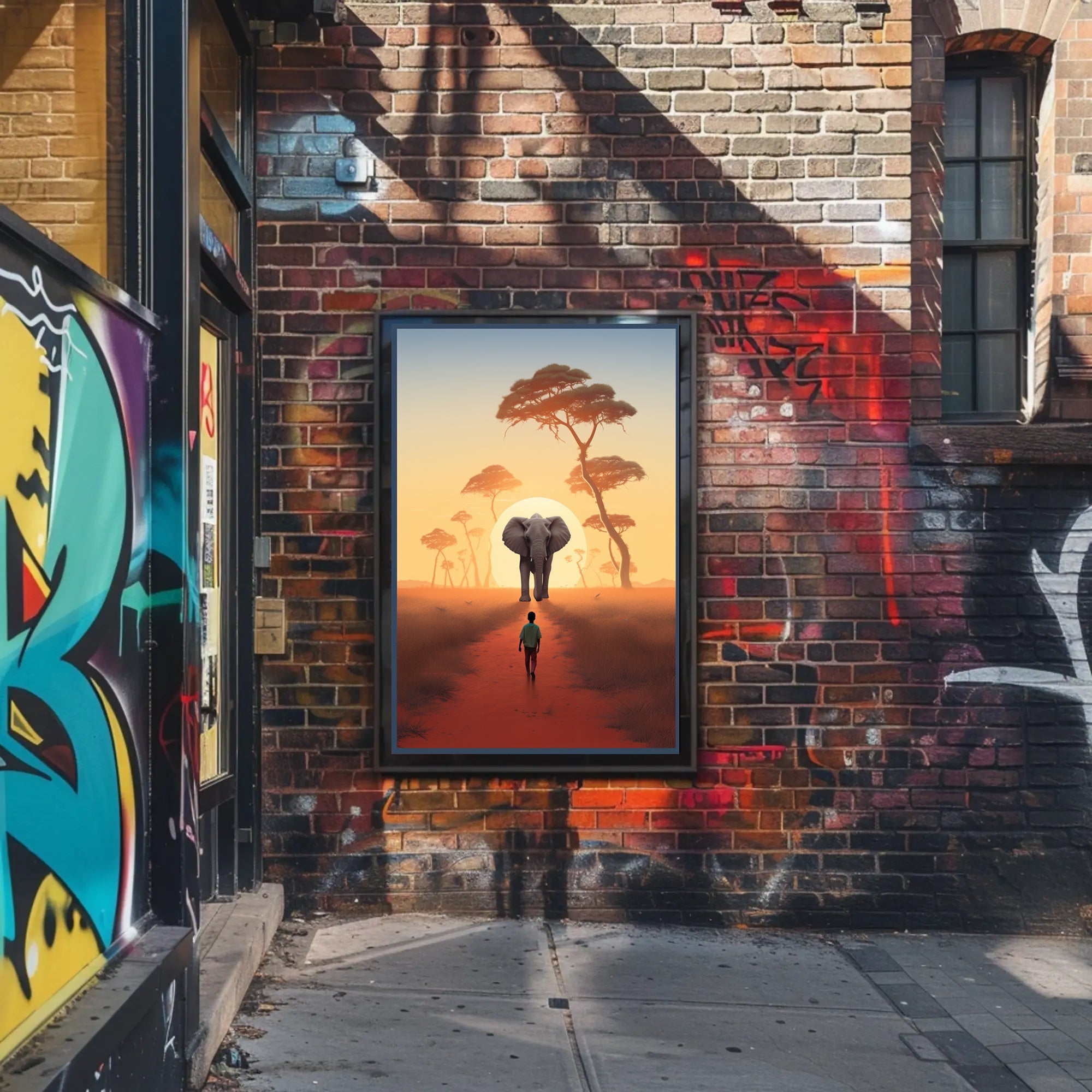 Serene Sunset in African Savanna Travel Poster PosterGoat