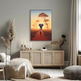Serene Sunset in African Savanna Travel Poster PosterGoat
