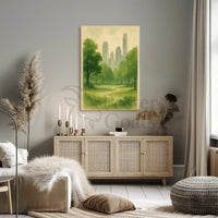 Serene Urban Park Watercolor Art Central Park Poster PosterGoat