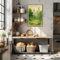 Serene Urban Park Watercolor Art Central Park Poster PosterGoat