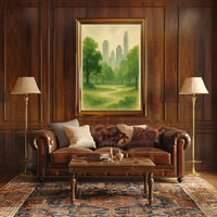 Serene Urban Park Watercolor Art Central Park Poster PosterGoat