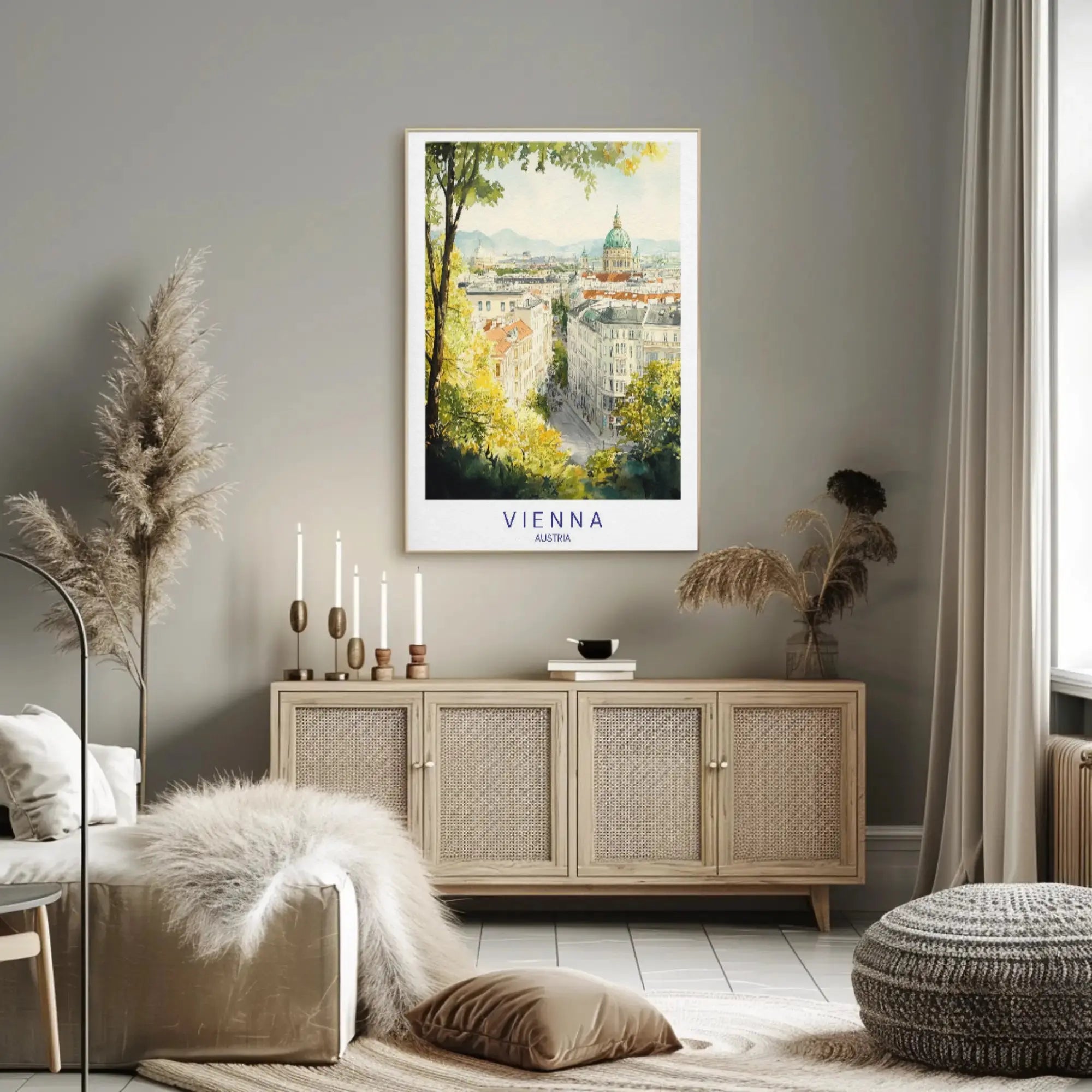 Serene Vienna Architecture Watercolor Travel Poster PosterGoat