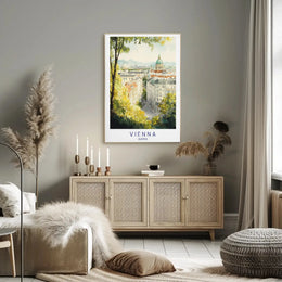 Serene Vienna Architecture Watercolor Travel Poster PosterGoat