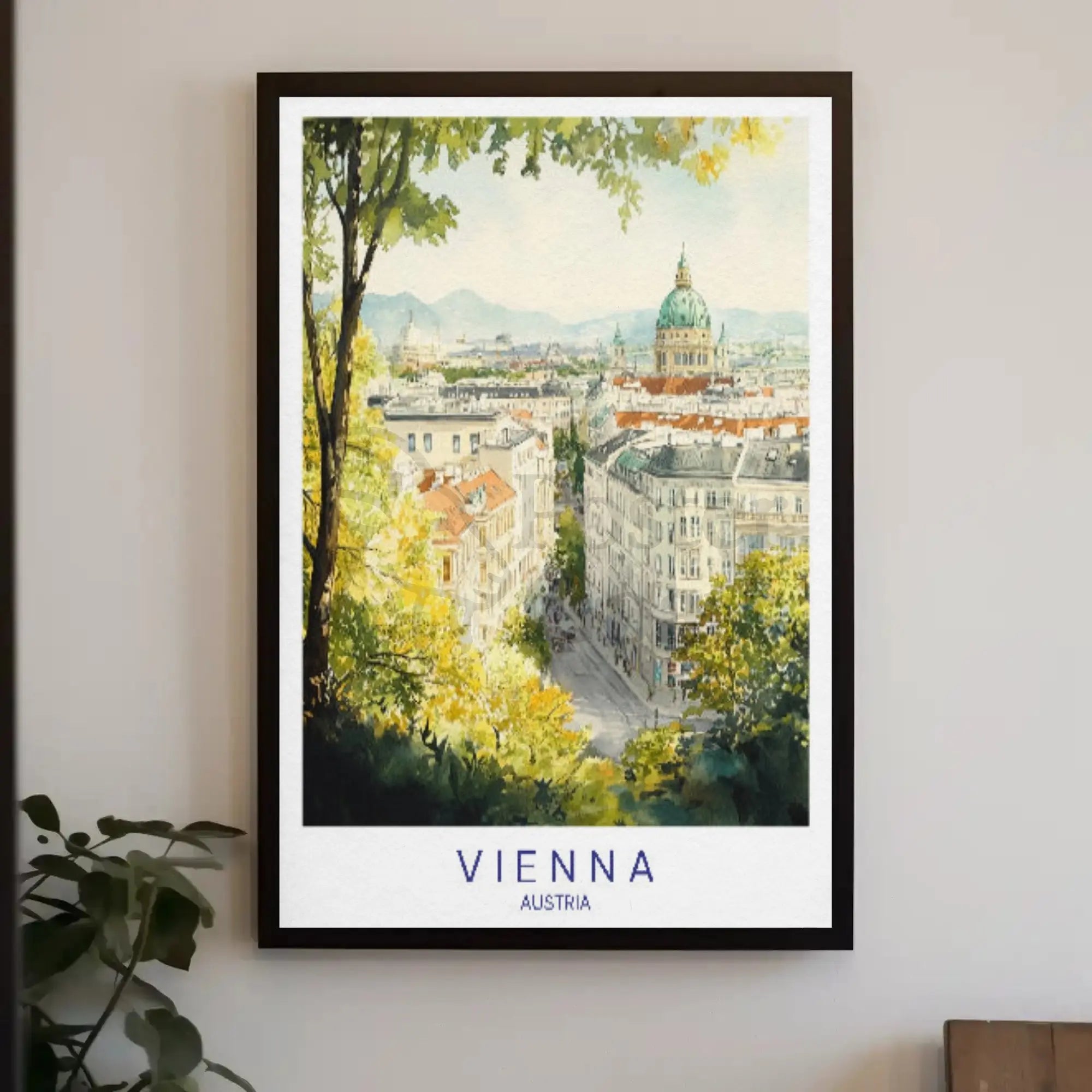 Serene Vienna Architecture Watercolor Travel Poster PosterGoat