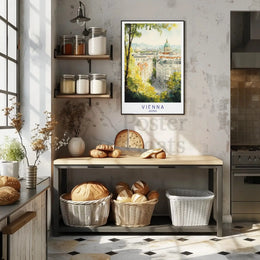 Serene Vienna Architecture Watercolor Travel Poster PosterGoat