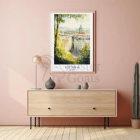 Serene Vienna Architecture Watercolor Travel Poster PosterGoat