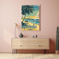 Serene Vintage Australian Beach Travel Poster PosterGoat