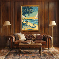 Serene Vintage Australian Beach Travel Poster PosterGoat