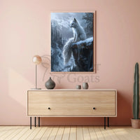 Serene White Fox in Wintry Wilderness Animal Poster PosterGoat