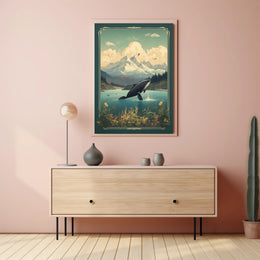 Serene Wilderness Whale Breach Vintage National Park Poster PosterGoat