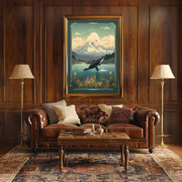 Serene Wilderness Whale Breach Vintage National Park Poster PosterGoat