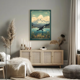 Serene Wilderness Whale Breach Vintage National Park Poster PosterGoat