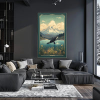 Serene Wilderness Whale Breach Vintage National Park Poster PosterGoat