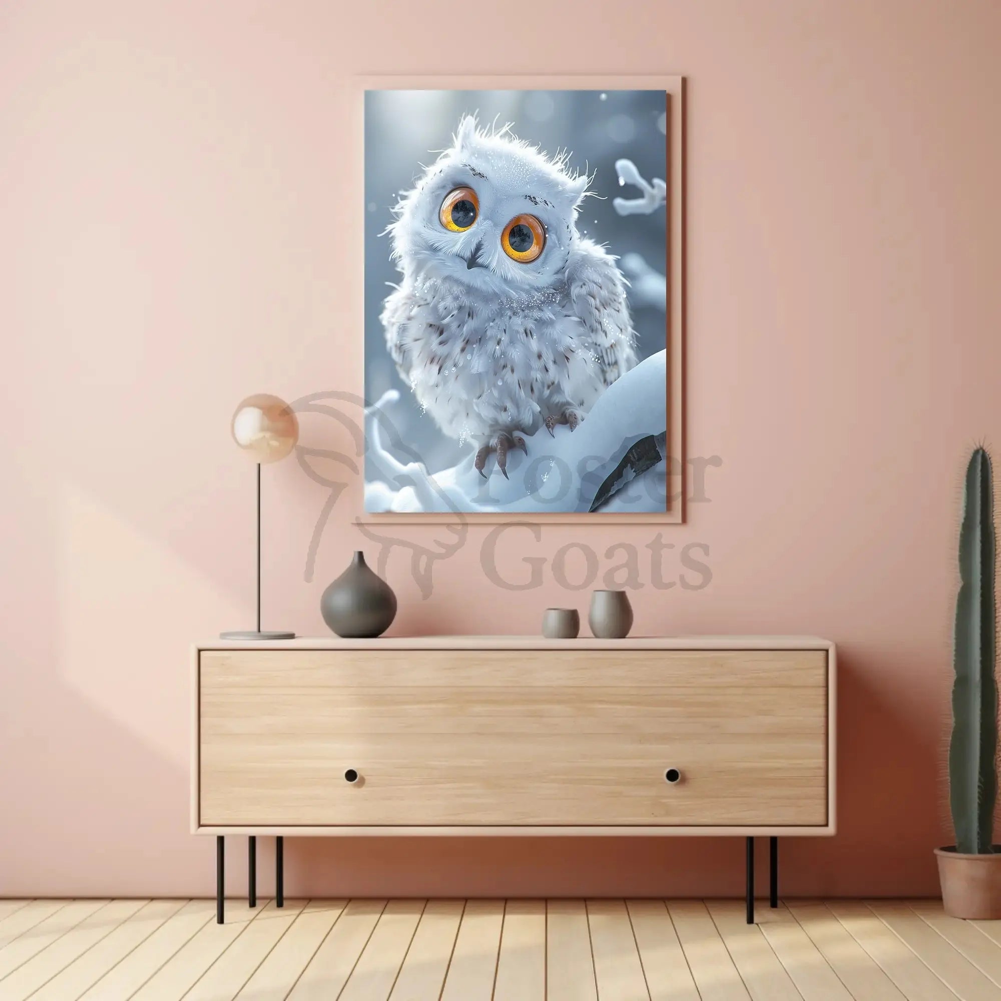 Serene Winter Owl Enchantment Art Print Animal Poster PosterGoat