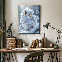 Serene Winter Owl Enchantment Art Print Animal Poster PosterGoat