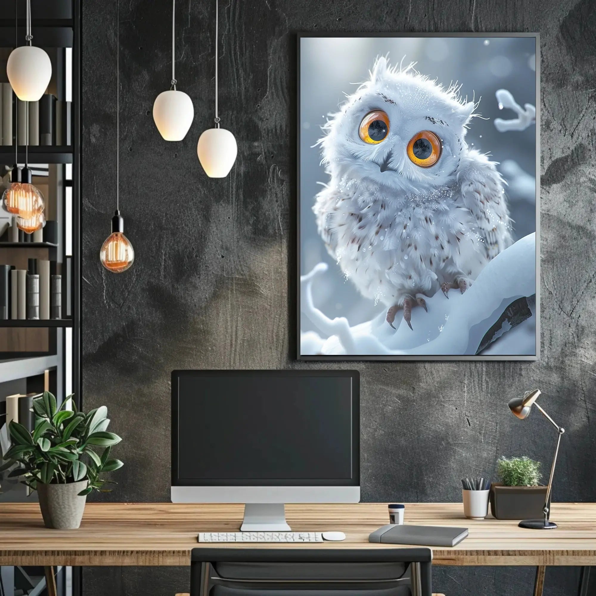 Serene Winter Owl Enchantment Art Print Animal Poster PosterGoat