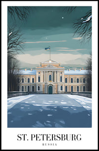 Serene Winter Scene Poster of Russian Heritage Architecture PosterGoat